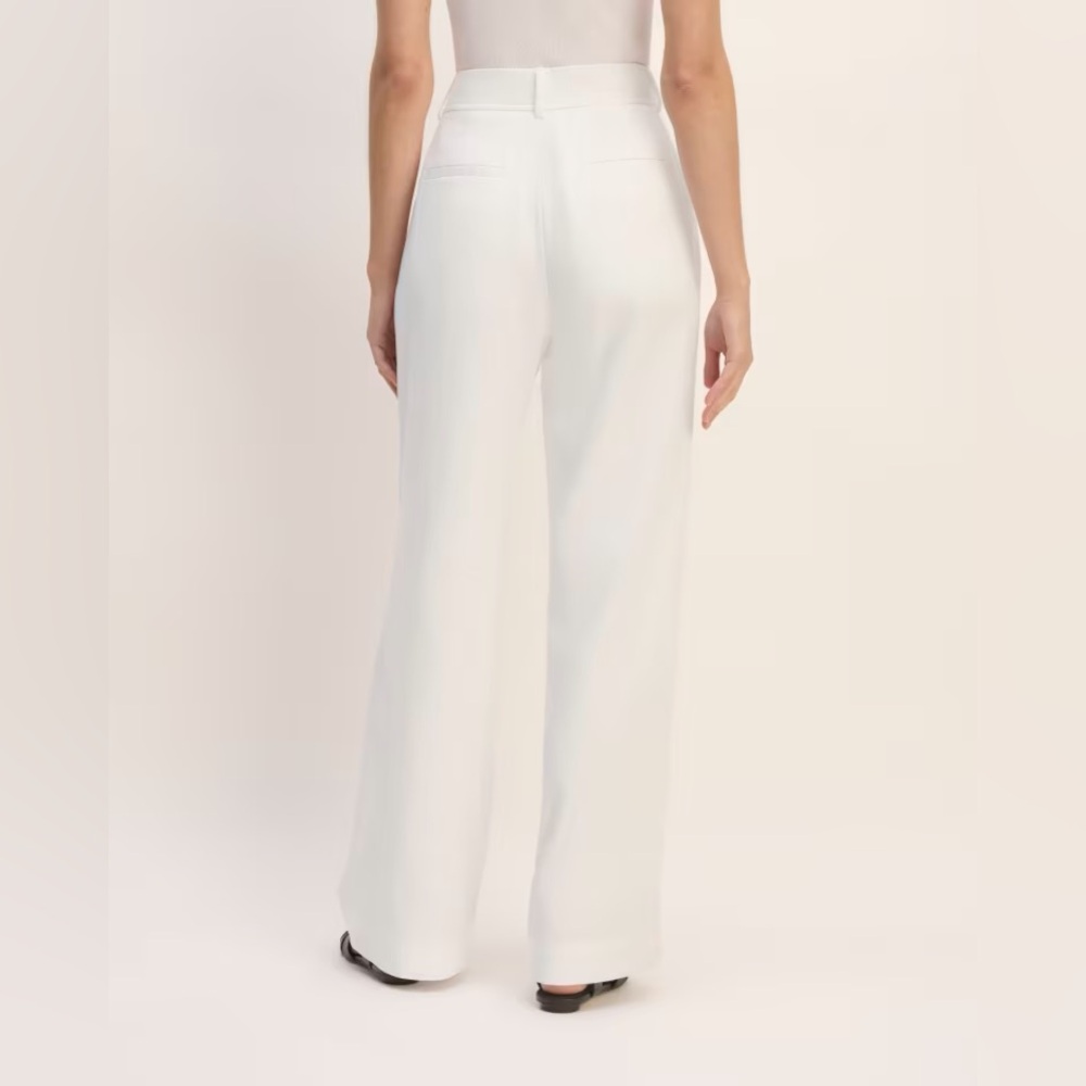 Everlane The Draper White Pleated Pant In Buttersmooth Size 10S - Picture 4 of 16
